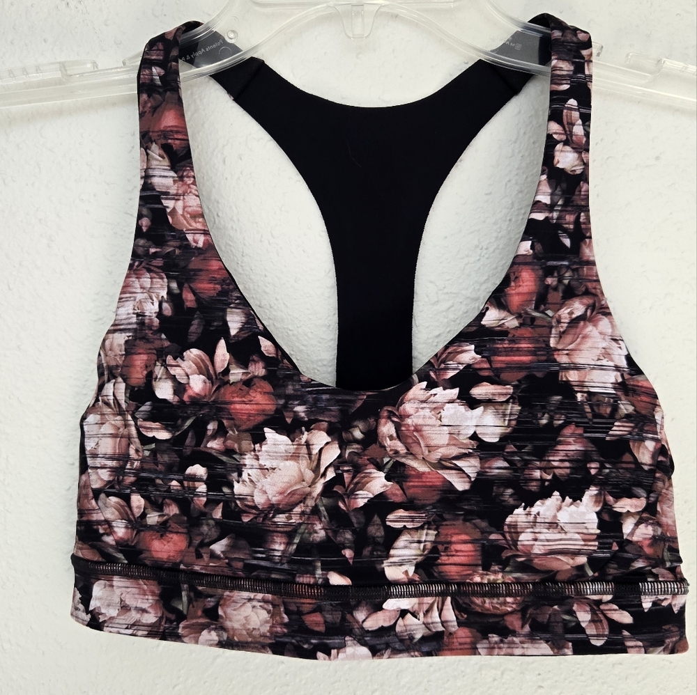 Lululemon Break Free Peony Print Racer Back Sports Bra